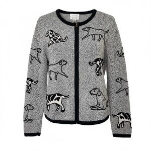 Christopher & Banks Grey and Black Knit Top with Contrast Trim